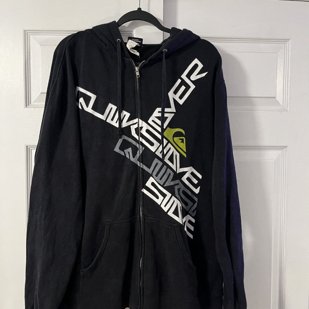 Y2K Vintage Quicksilver Men Zip-Up Hoodie Men XL - Picture 3 of 4